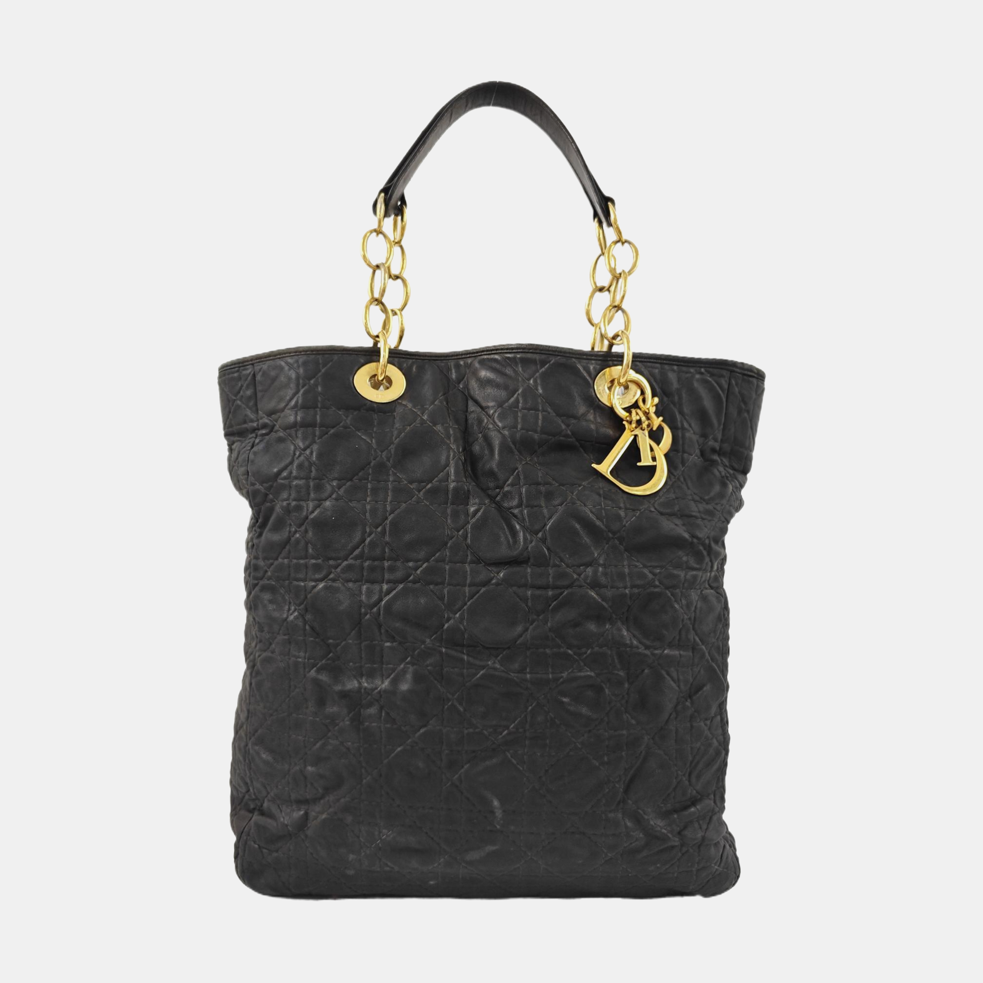 Cannage Calfskin Tote Bag Black
