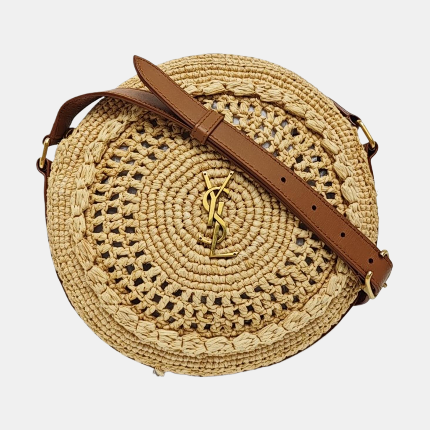 Straw Shoulder Bag Brown
