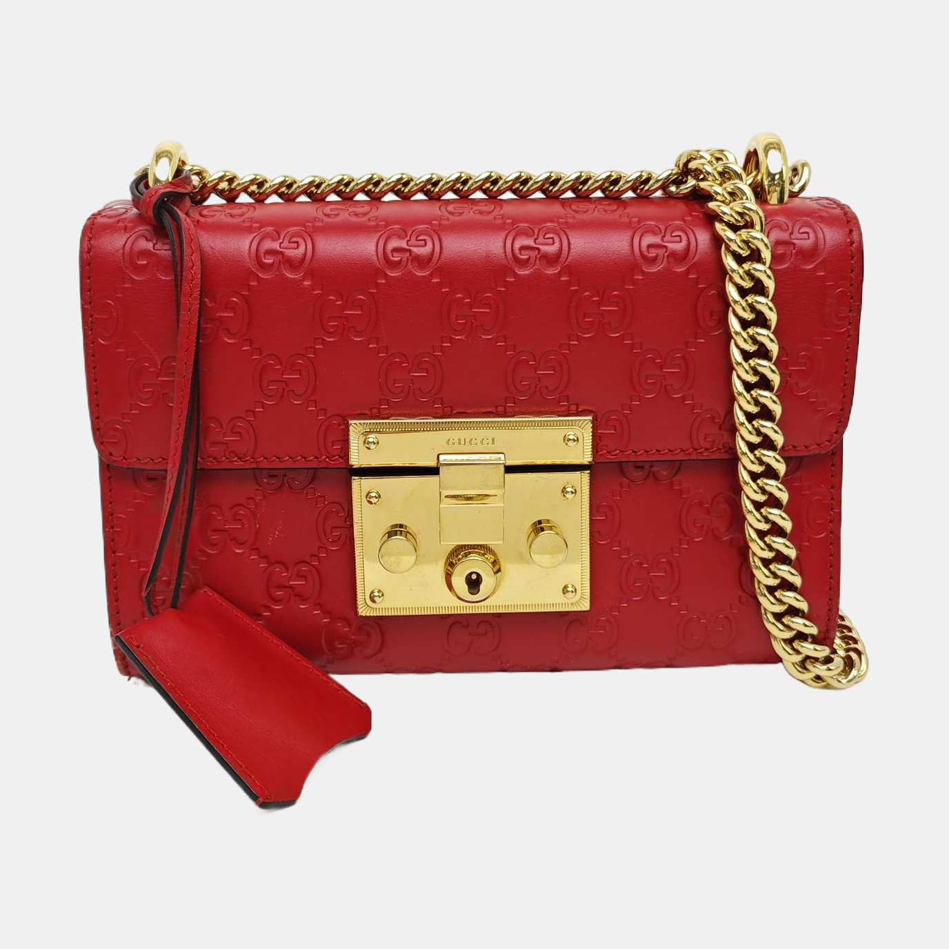 Padlock Small Monogram Calfskin Red