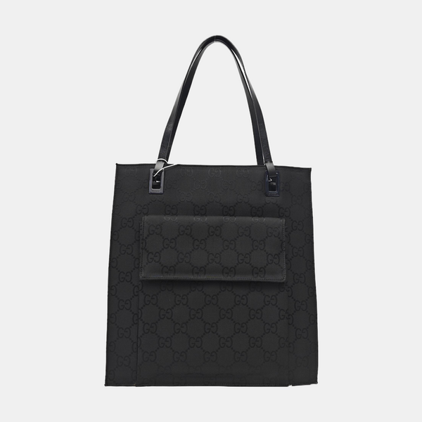 Monogram Fabric Tote Bag Black