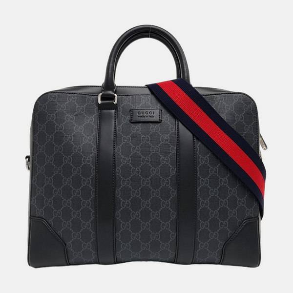 Monogram Coated Canvas Shoulder Bag Black
