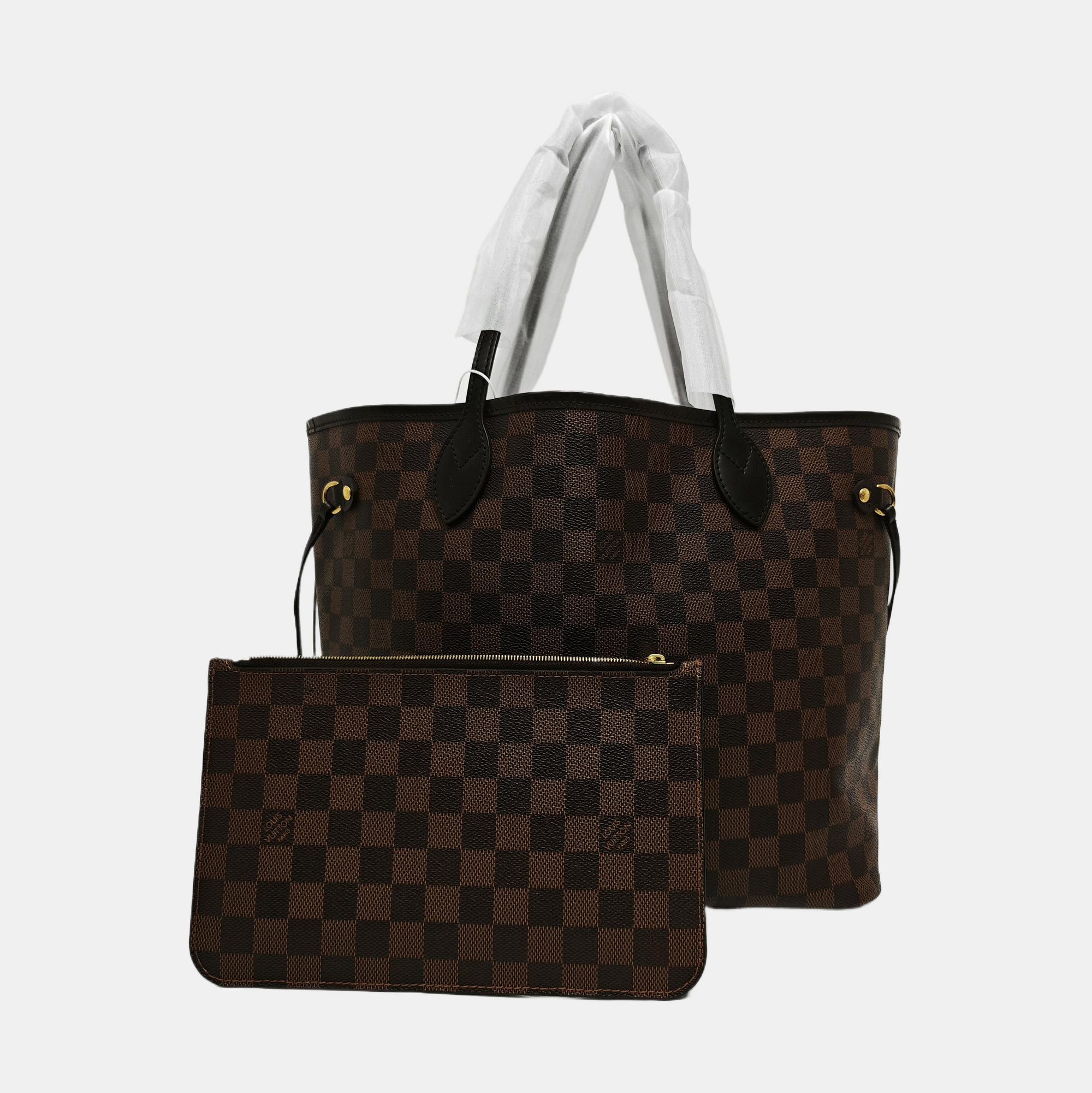 NEVERFULL MM Damier Ebene Coated Canvas Brown