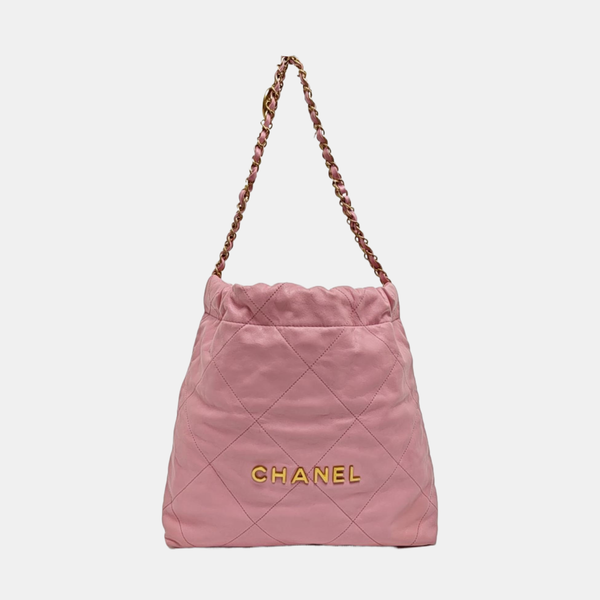 CHANEL 22 Small Quilted Calfskin Pink