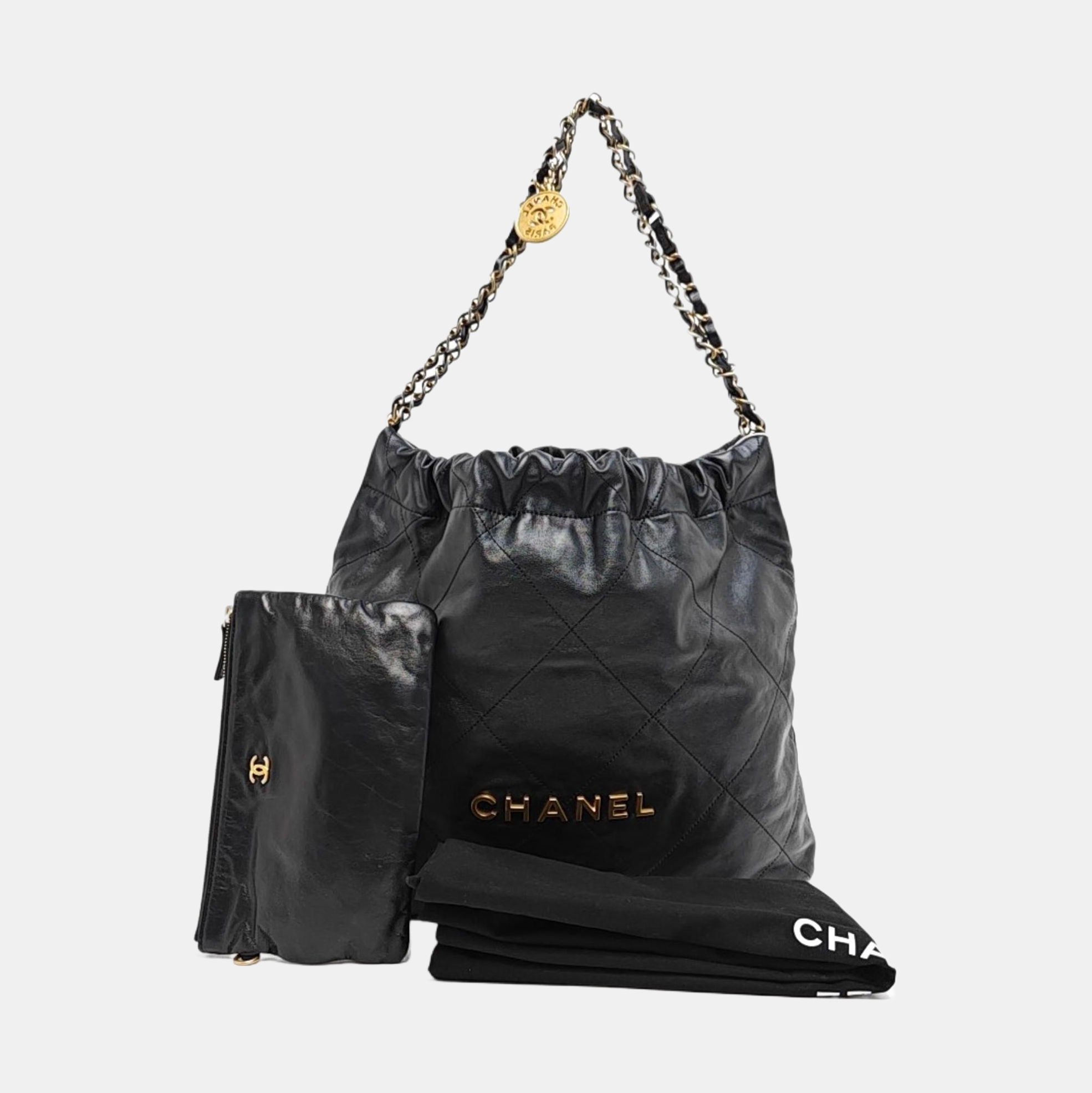 CHANEL 22 Small Quilted Calfskin Black