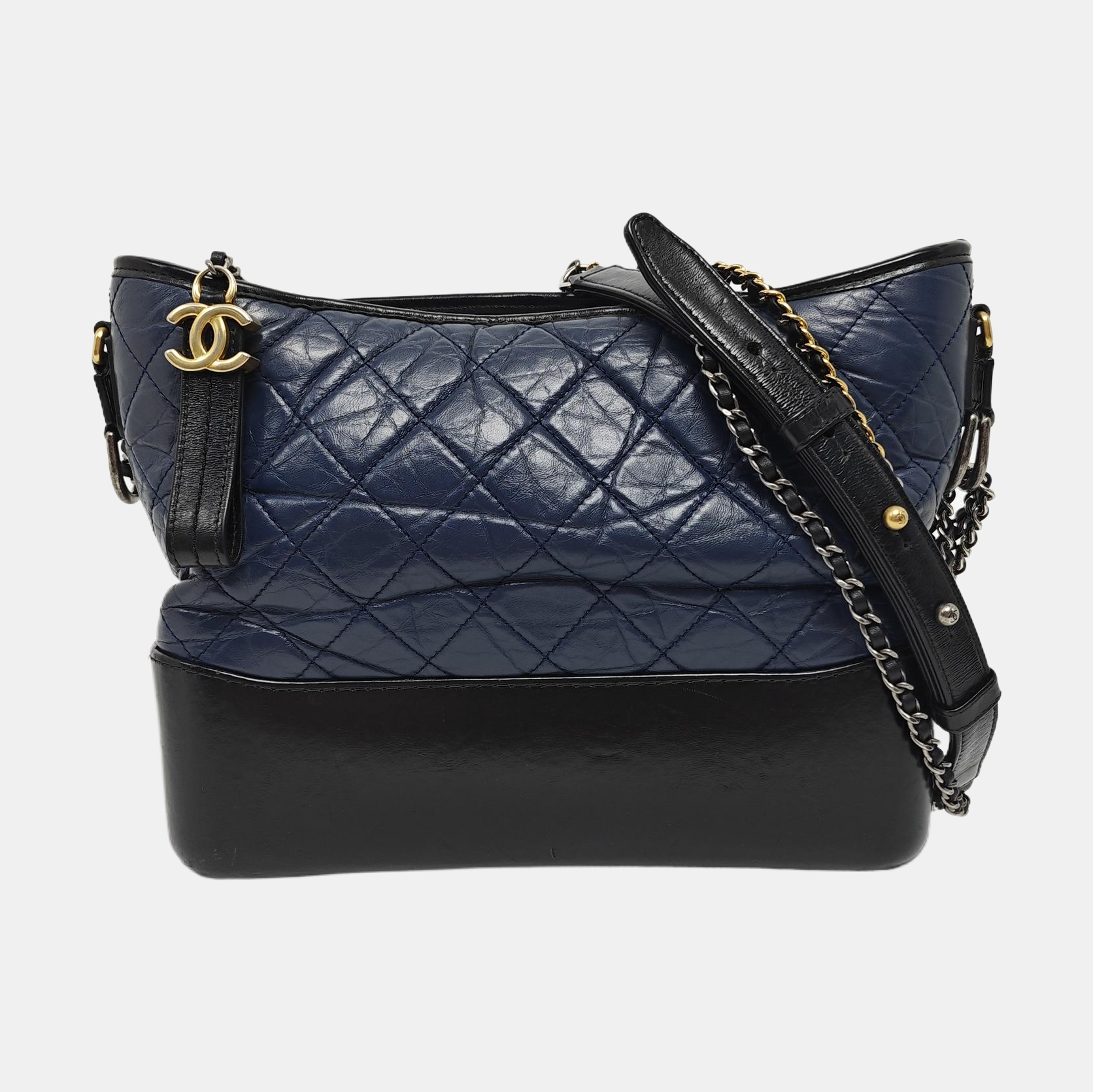 GABRIELLE Medium Quilted Calfskin Blue