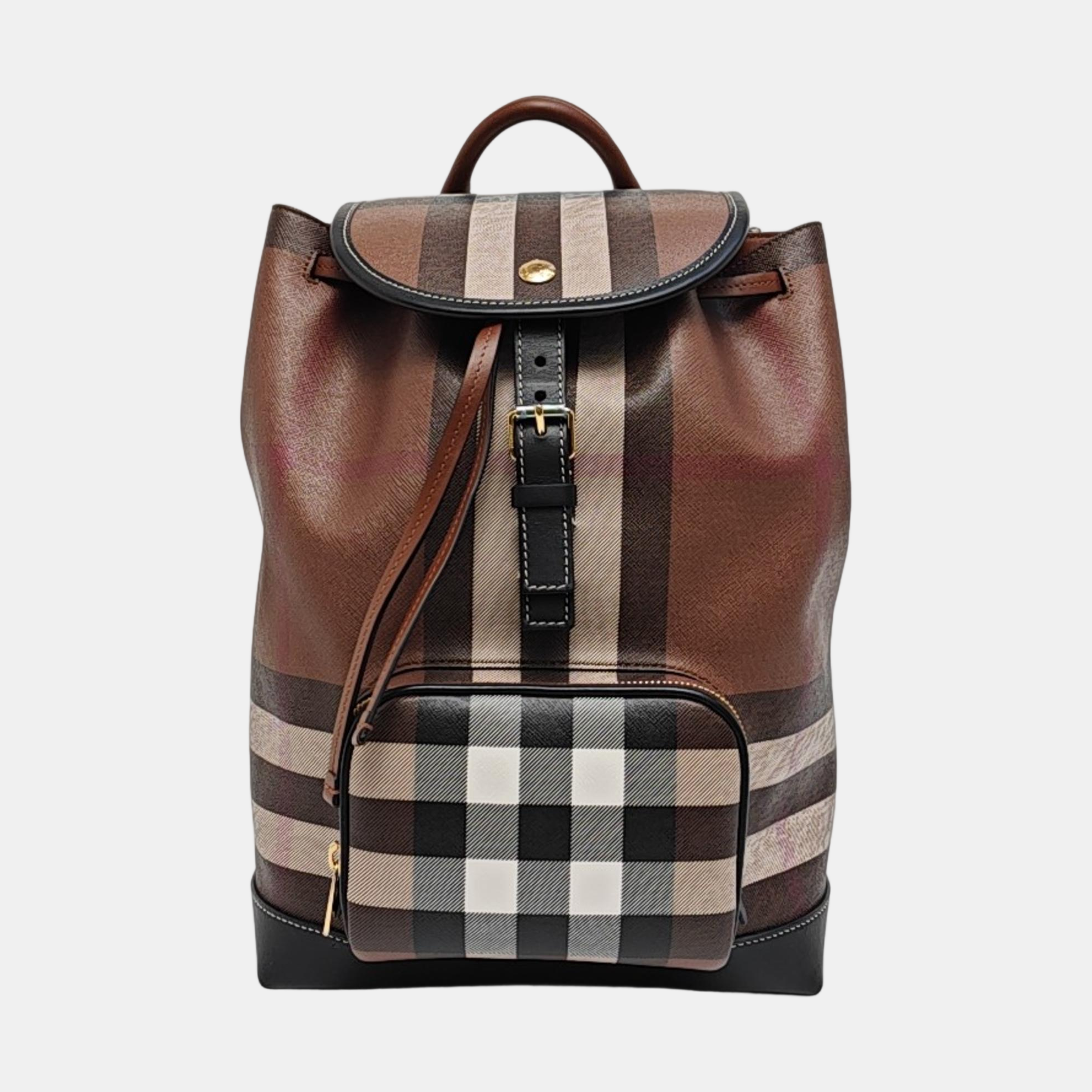 Coated Canvas Backpack Brown