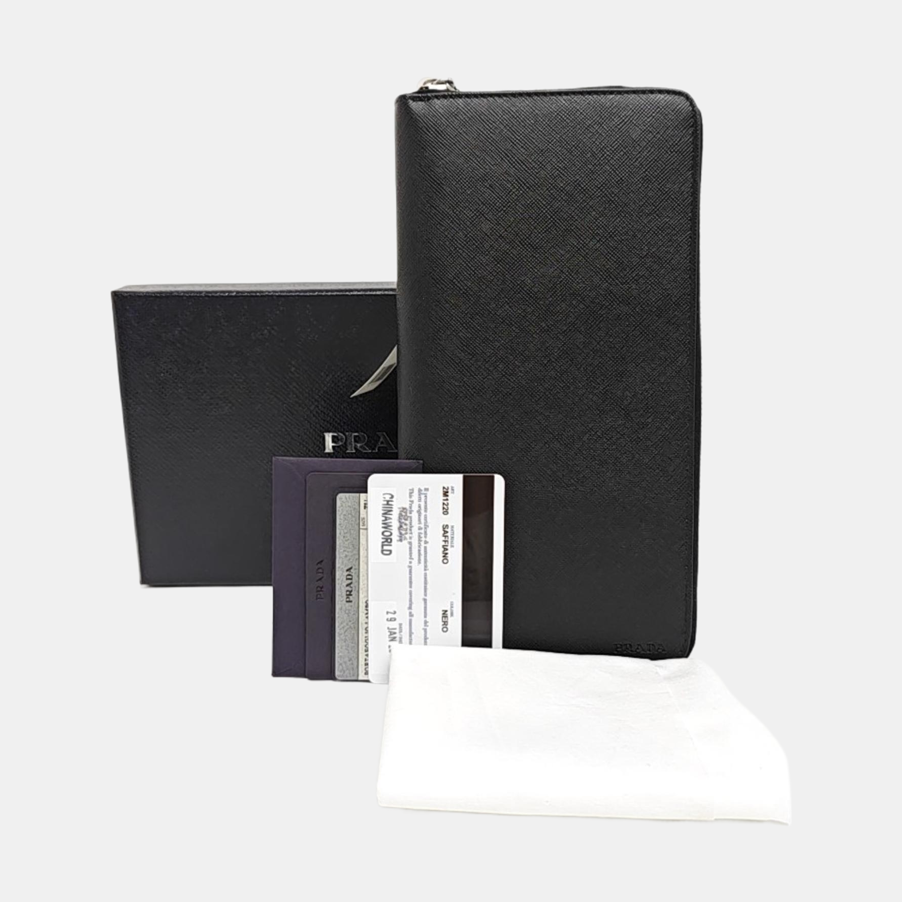 Saffiano Calfskin Clutch Black