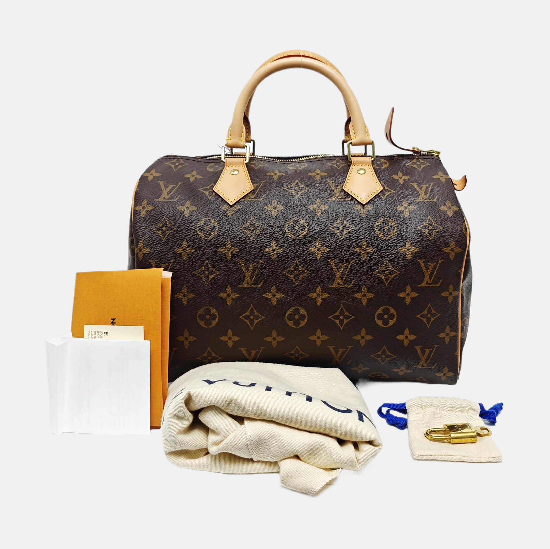 SPEEDY 30 Monogram Coated Canvas Brown