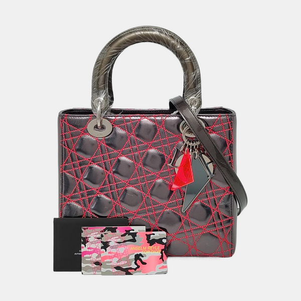 Lady Dior Medium Cannage Lambskin Gray