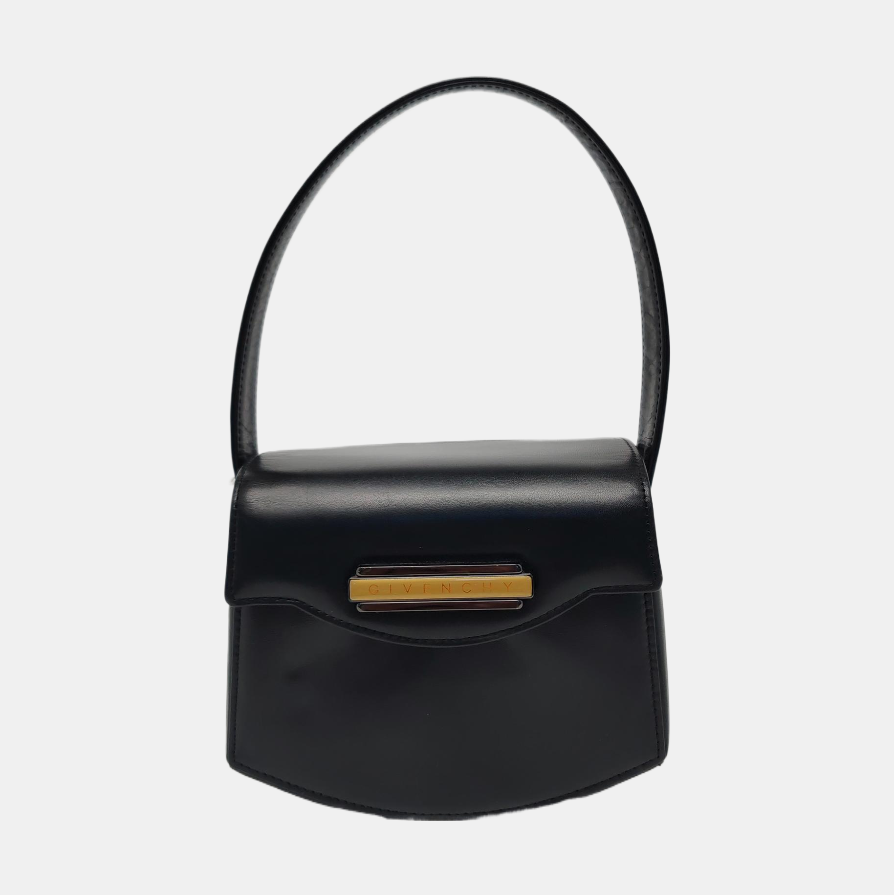 Calfskin Top Handle Bag Black