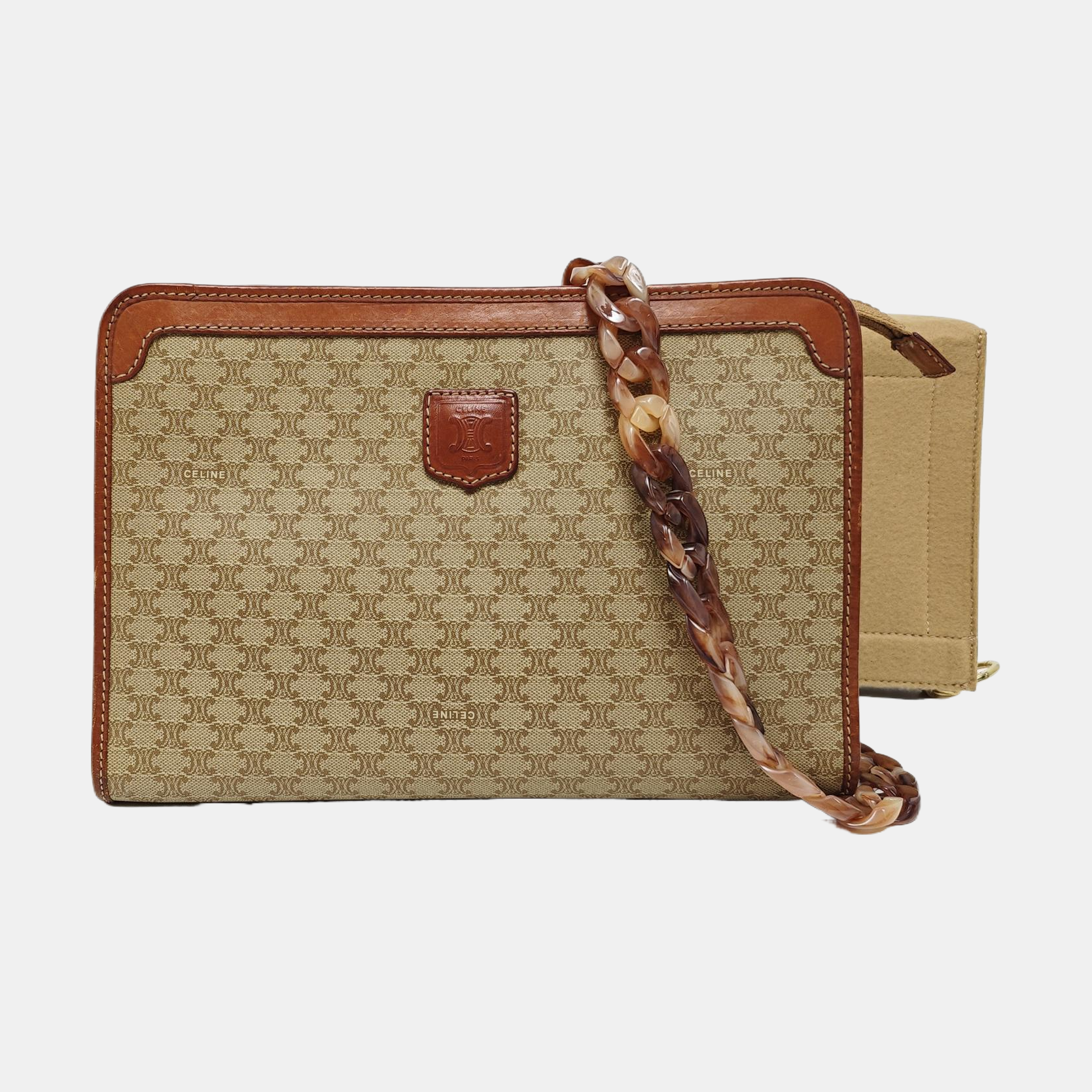 MACADAM CLUTCHES Coated Canvas Beige