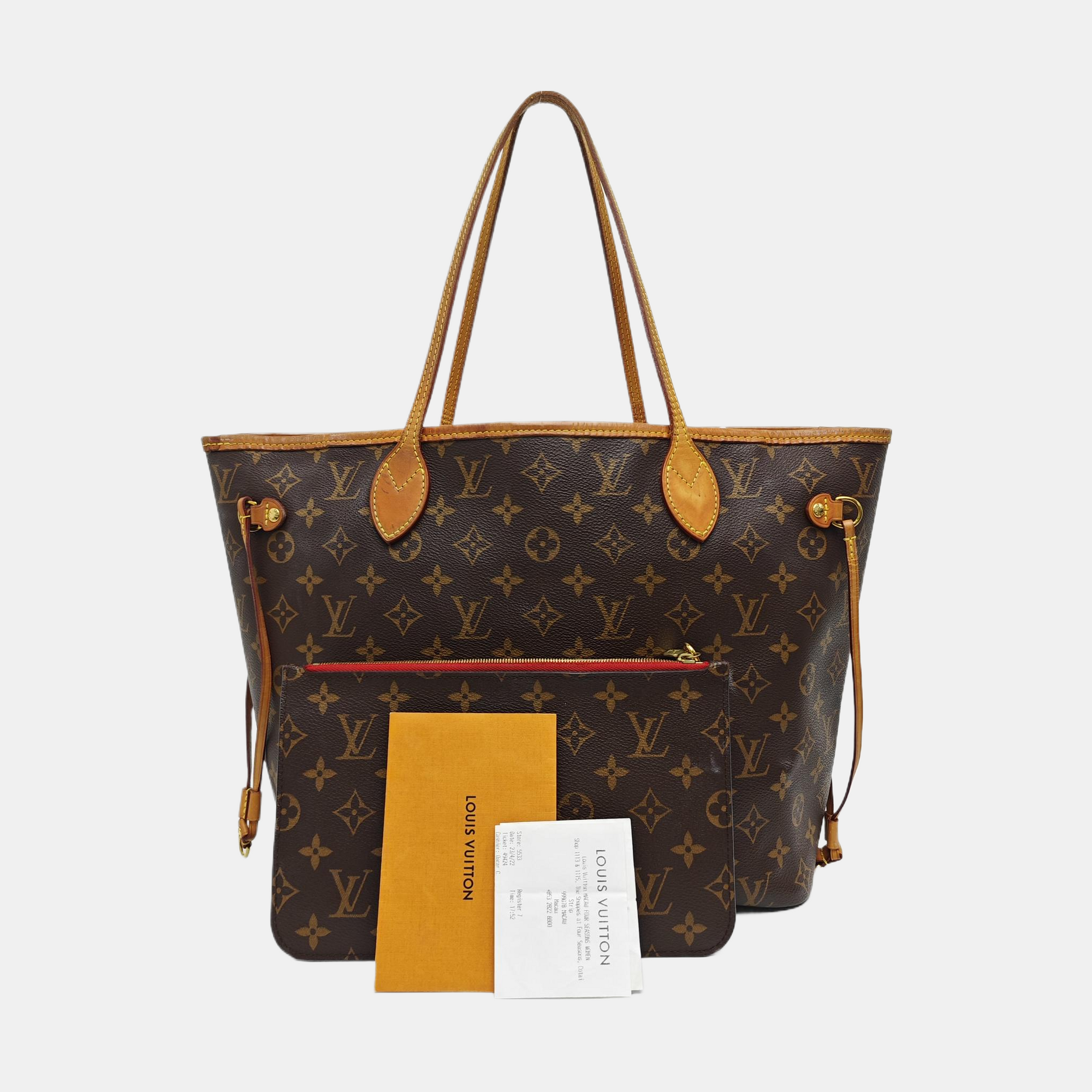 NEVERFULL MM Monogram Coated Canvas Brown