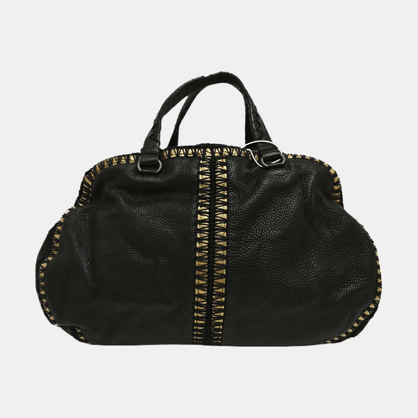 Calfskin Top Handle Bag Black