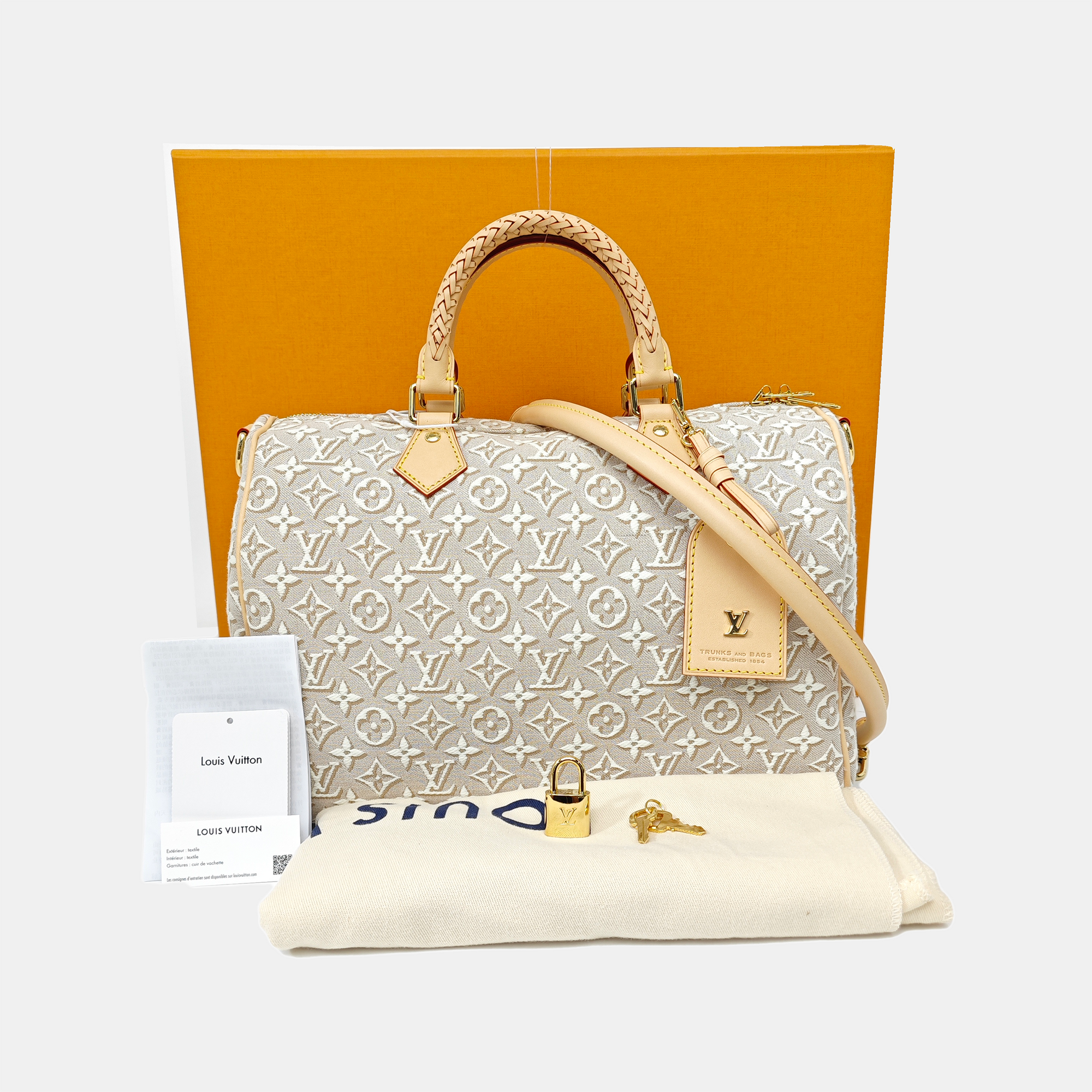 SPEEDY SOFT 30 Monogram Fabric Beige