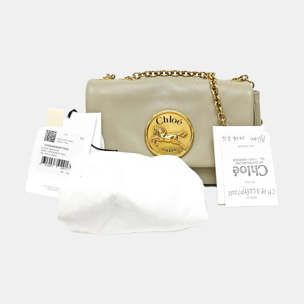 Calfskin Shoulder Bag Beige