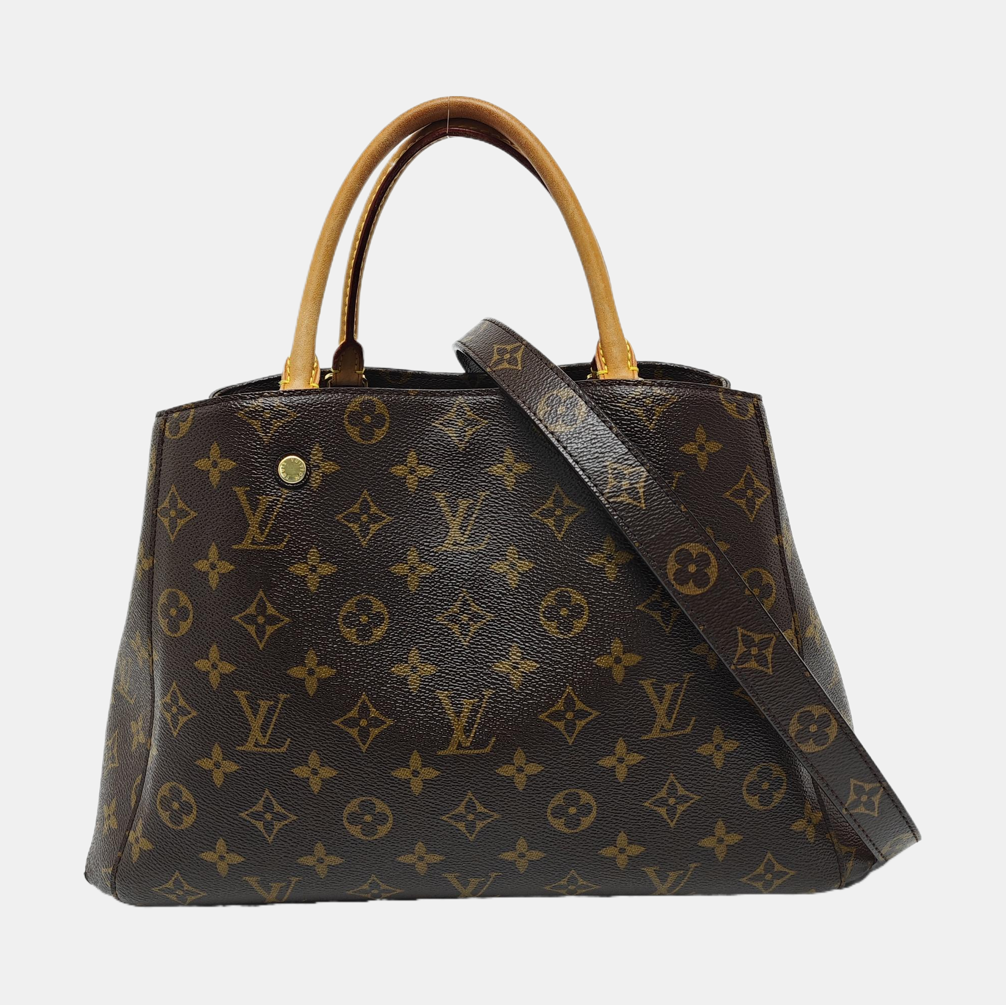 MONTAIGNE GM Monogram Coated Canvas Brown