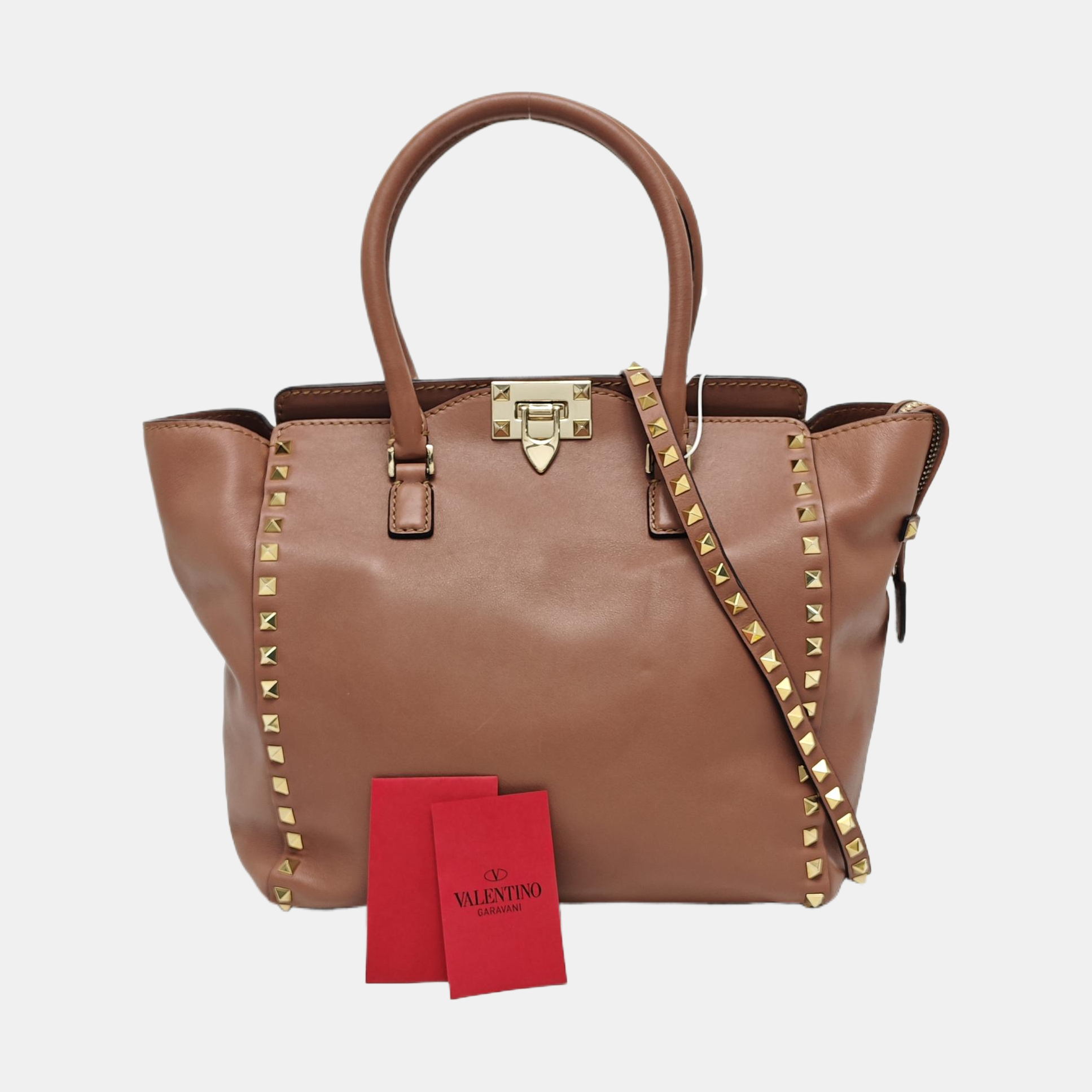 Rockstud Calfskin Beige