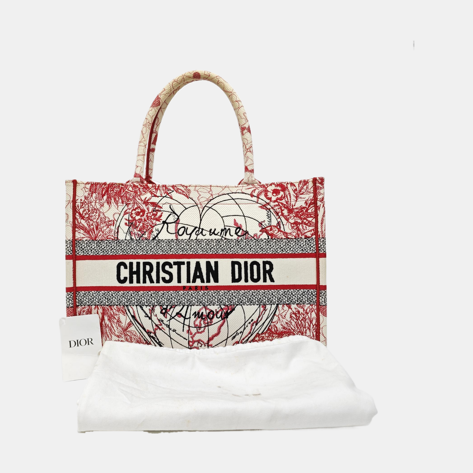 Book Tote Medium Fabric Red