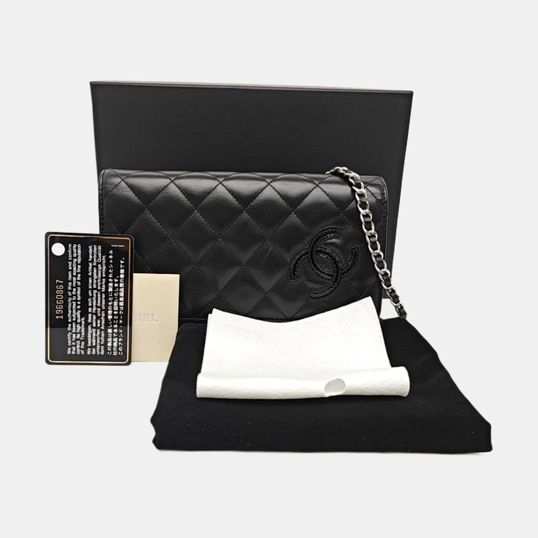 CAMBON Medium Quilted Calfskin Black