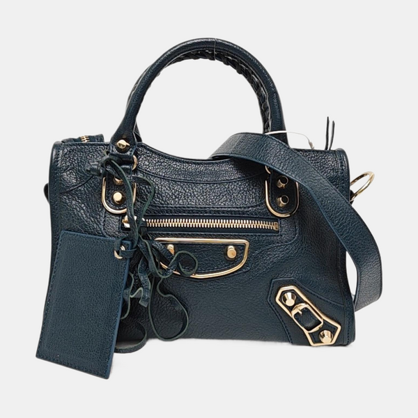 Classic Metallic Edge City Mini Lambskin Blue