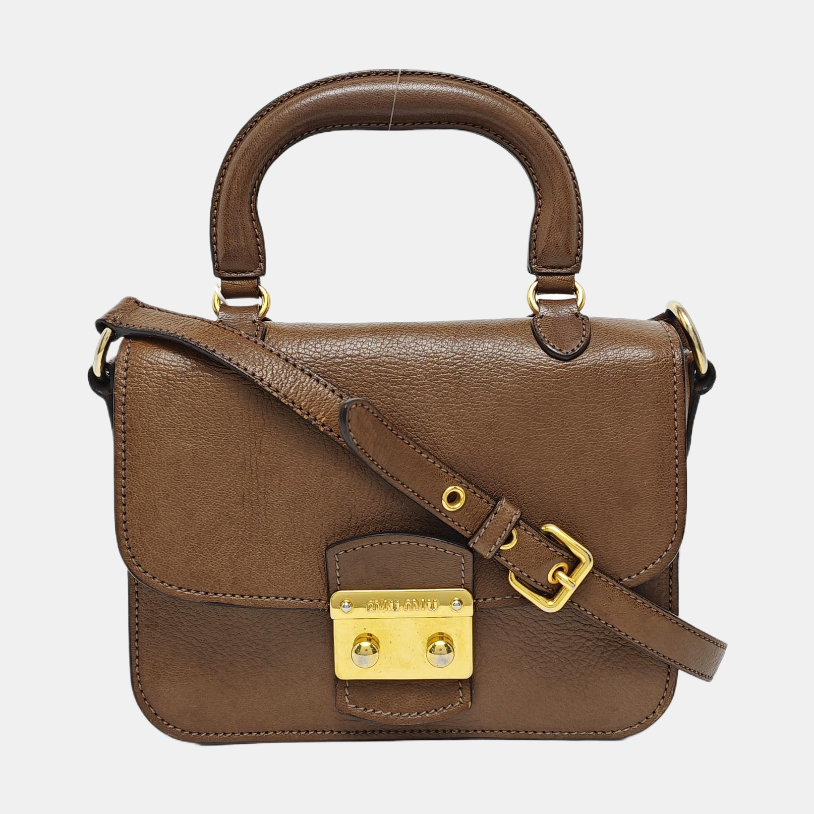 Calfskin Shoulder Bag Brown