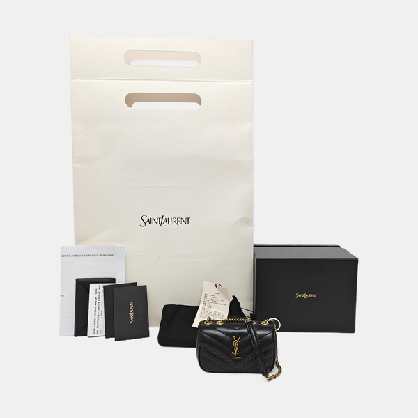 LOULOU Chevron Lambskin Black