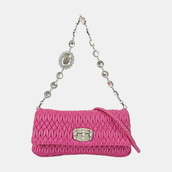Crystal Quilted Lambskin Pink