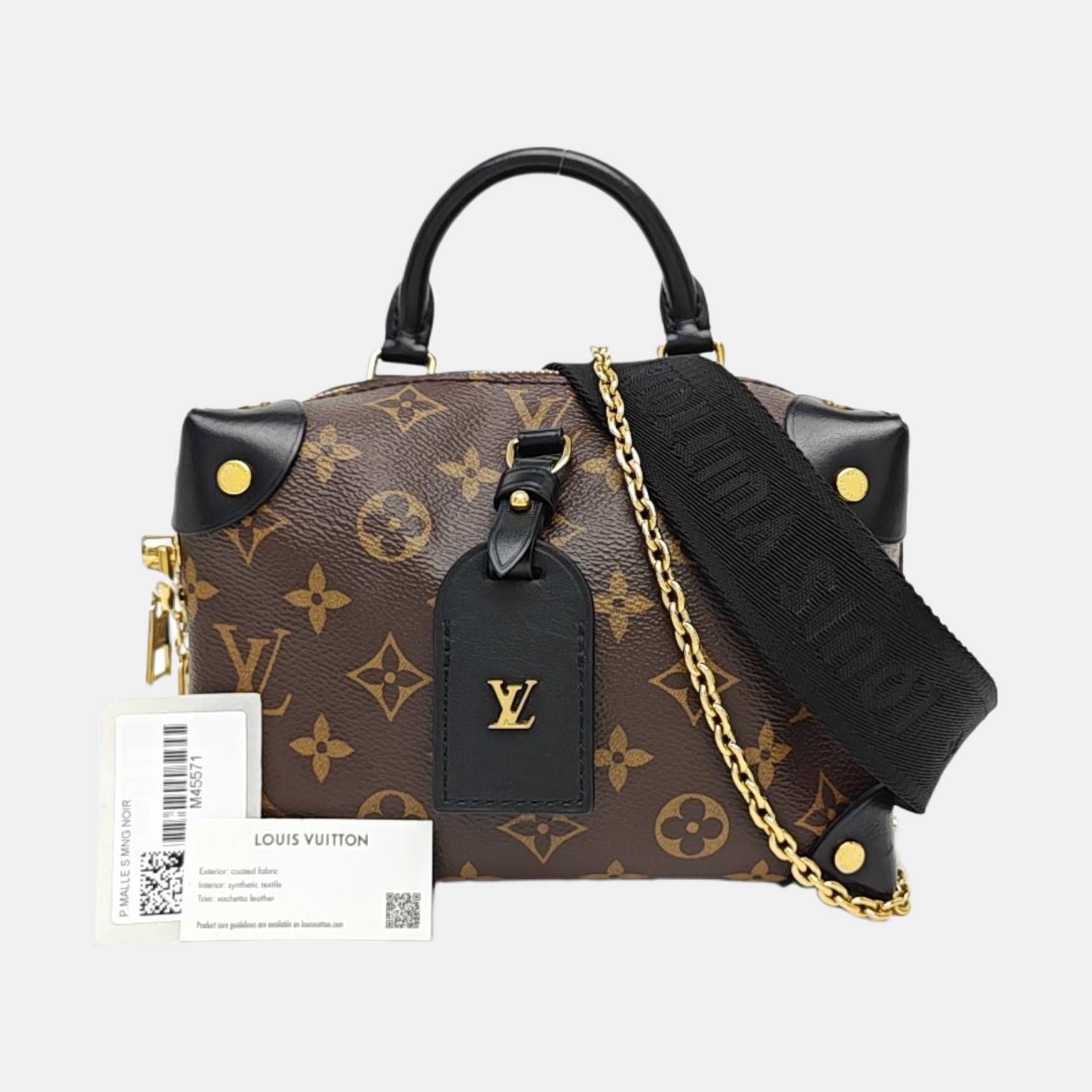 PETITE MALLE Monogram Coated Canvas Brown