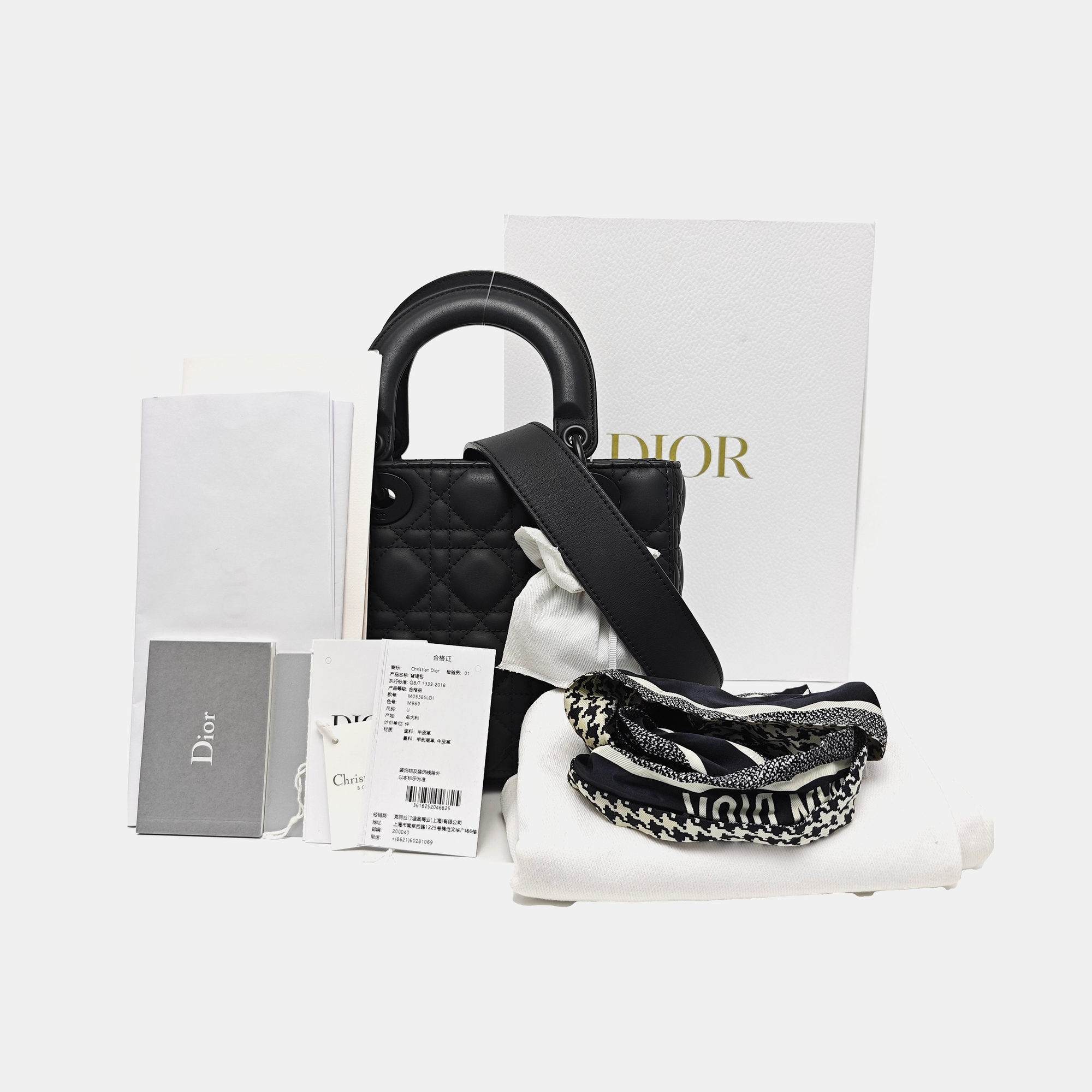 Lady Dior Small Cannage Calfskin Black