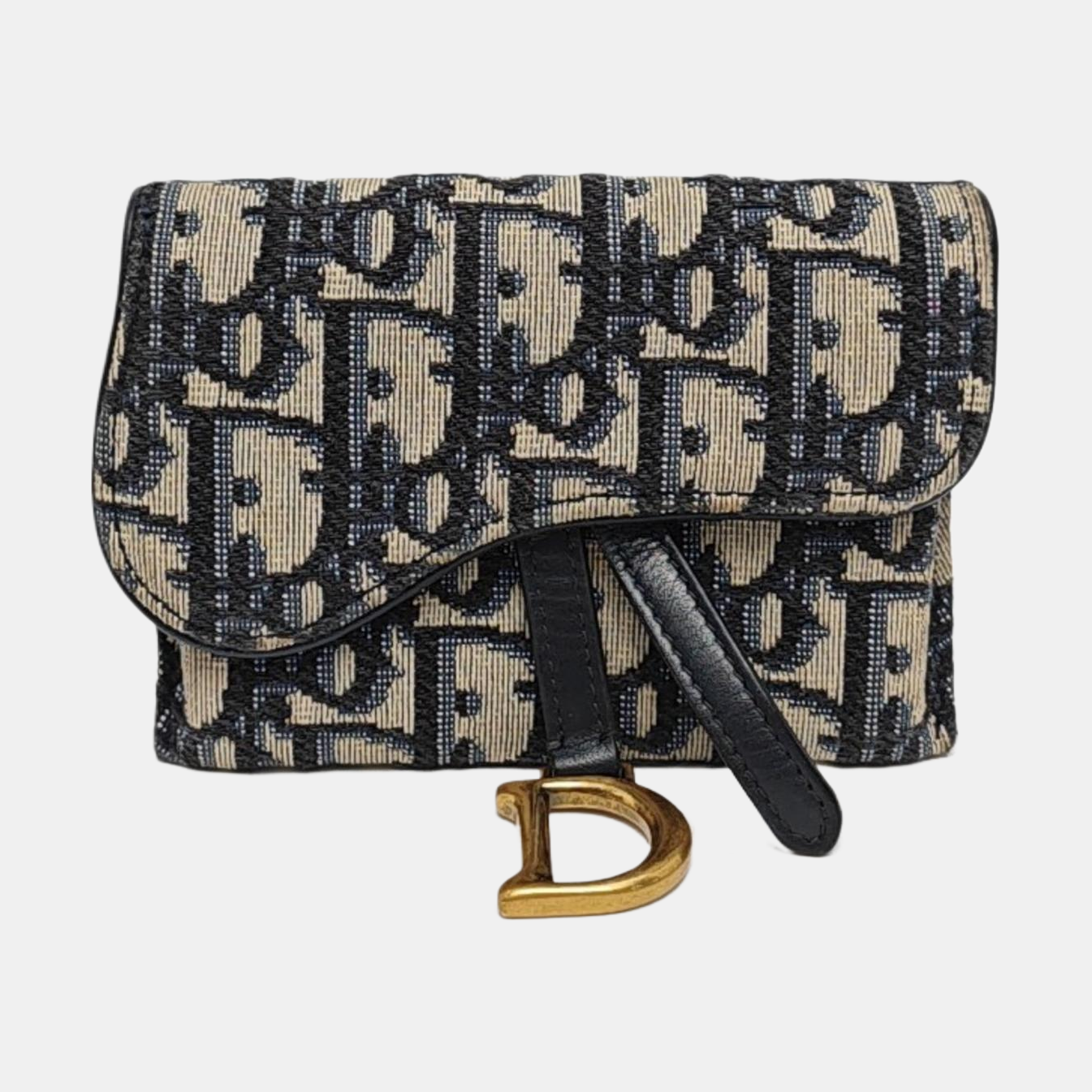 Authenticated pre-owned  Saddle Oblique Canvas Blue - Clutch at Looply
