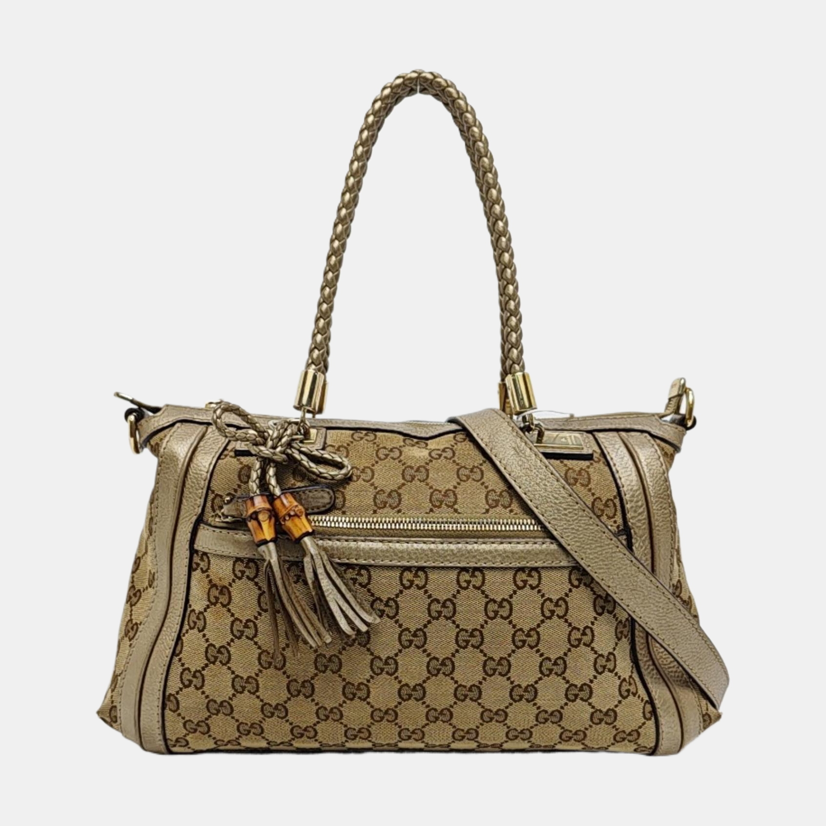 Monogram Canvas Tote Bag Beige