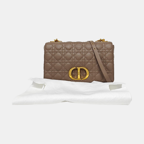 Dior Caro Large Cannage Calfskin Gray