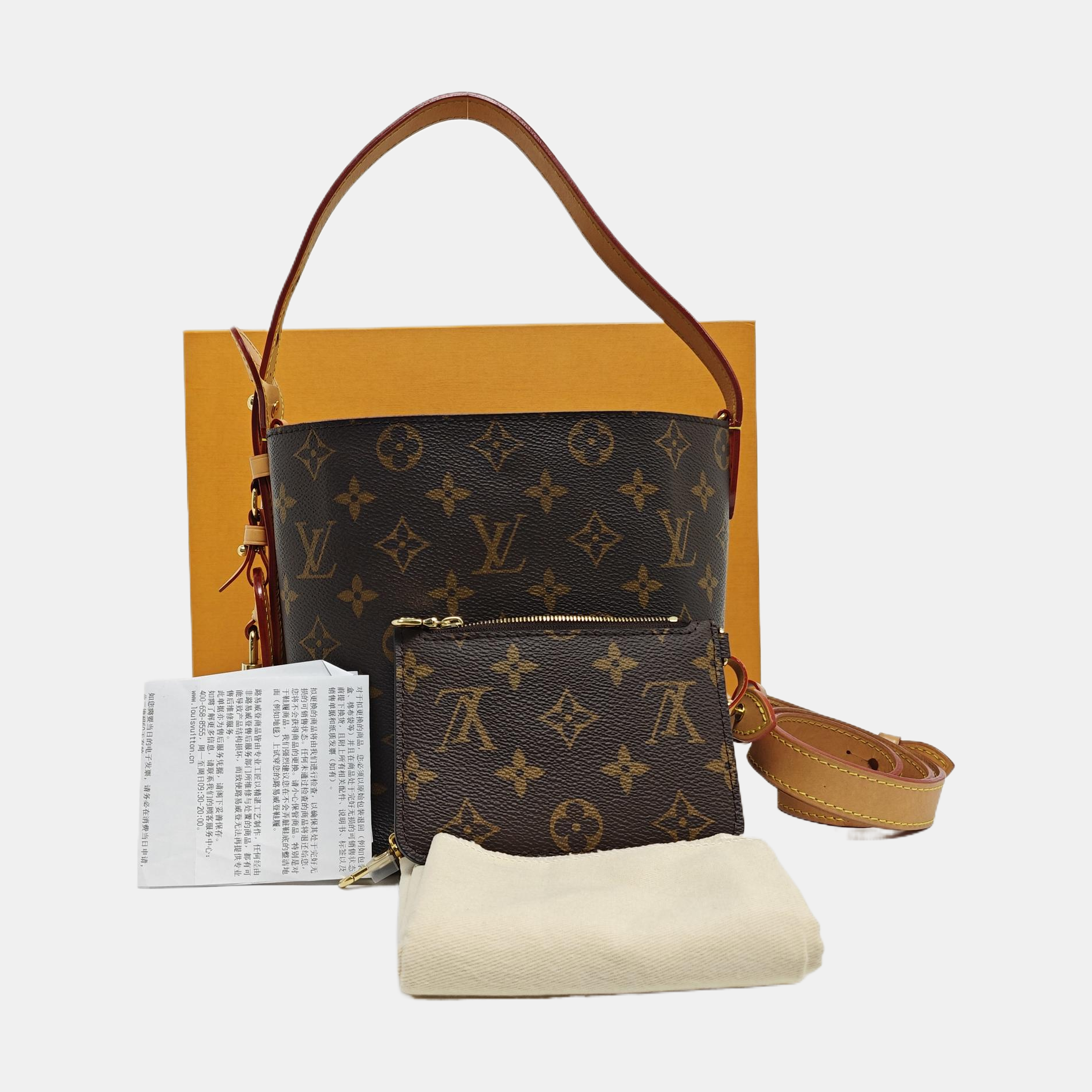 ALL IN BB Monogram Coated Canvas Brown