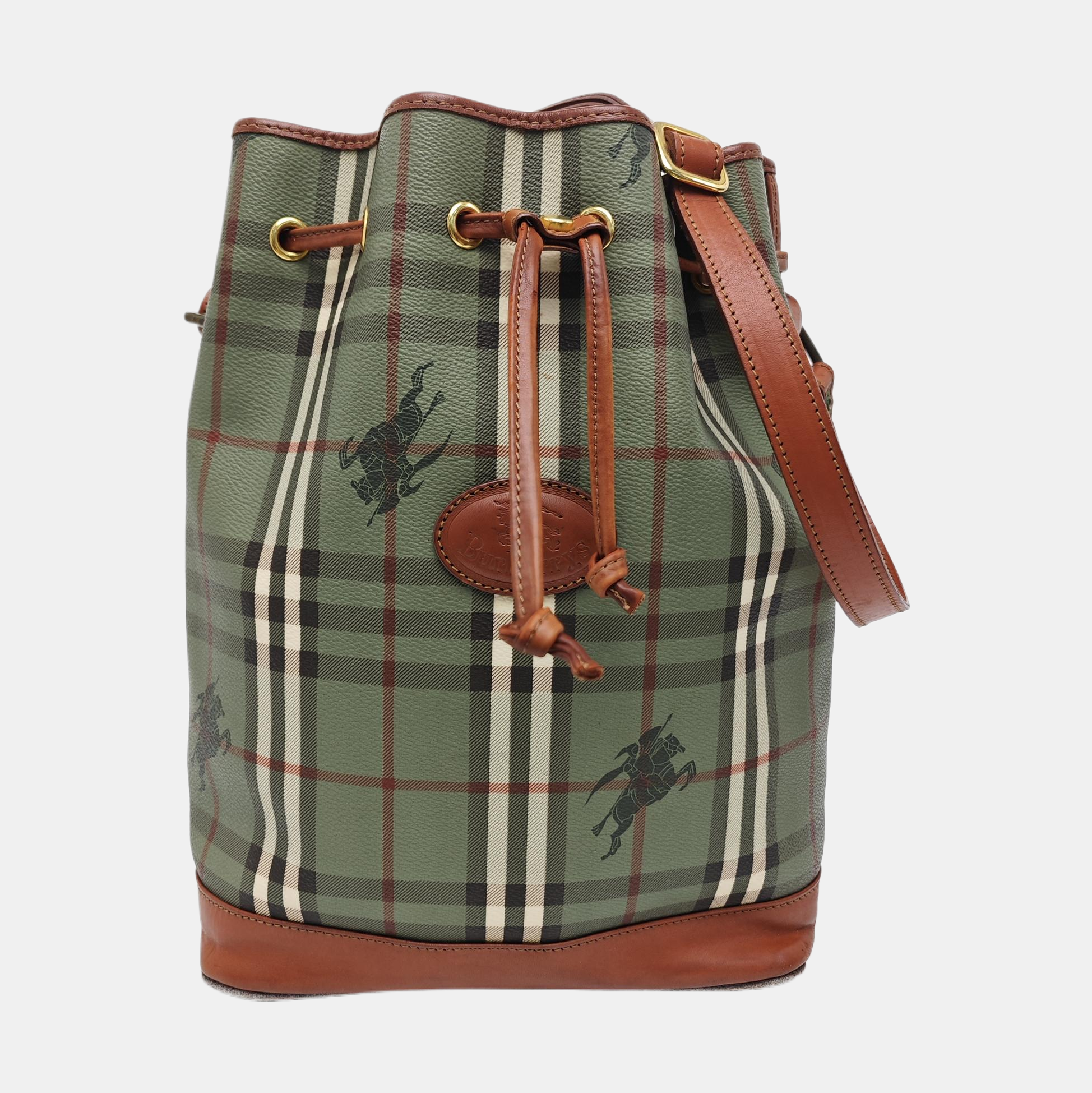 Coated Canvas Bucket Bag Green