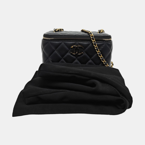 24A Quilted Lambskin Black