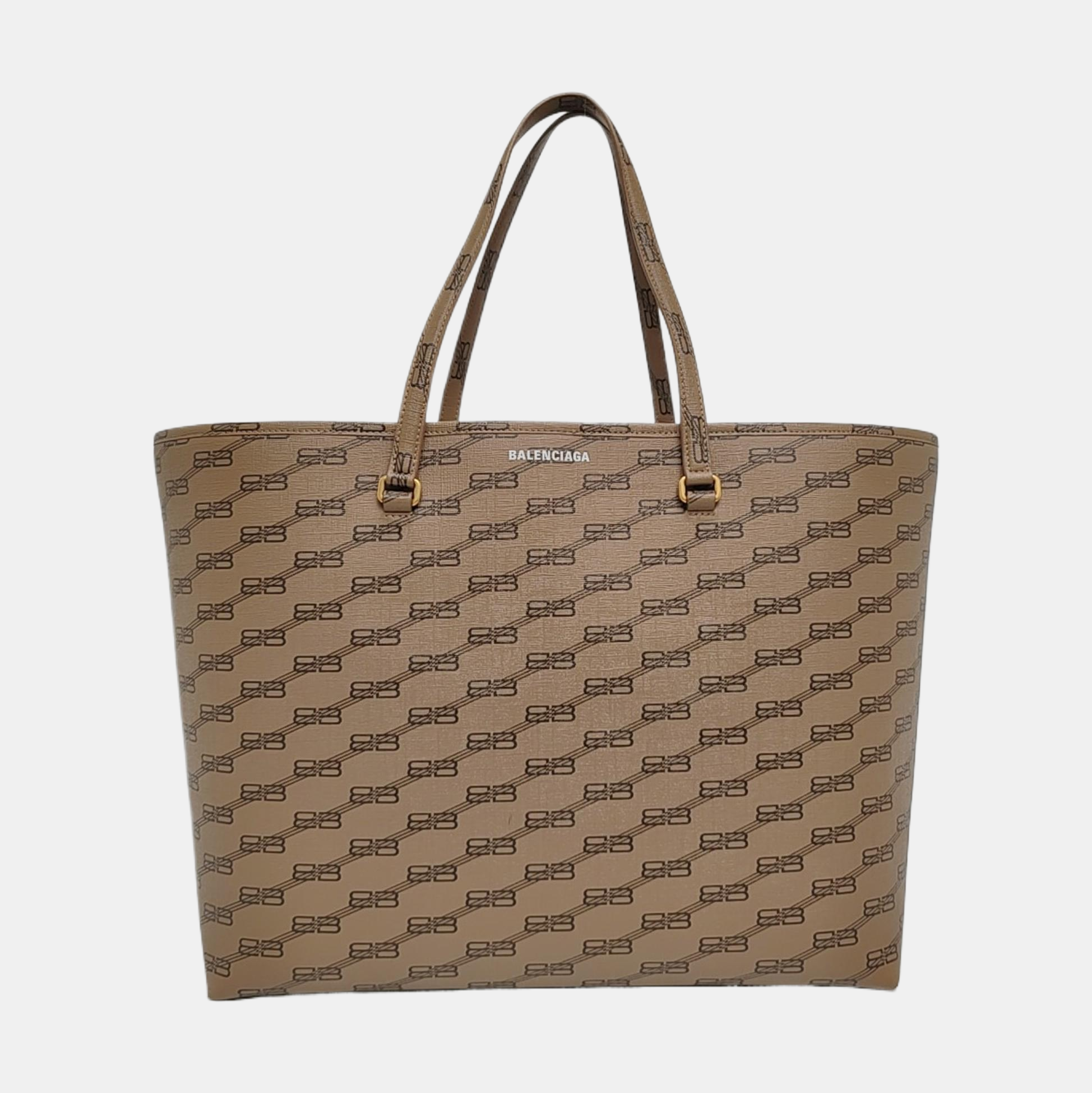 Coated Canvas Tote Bag Brown
