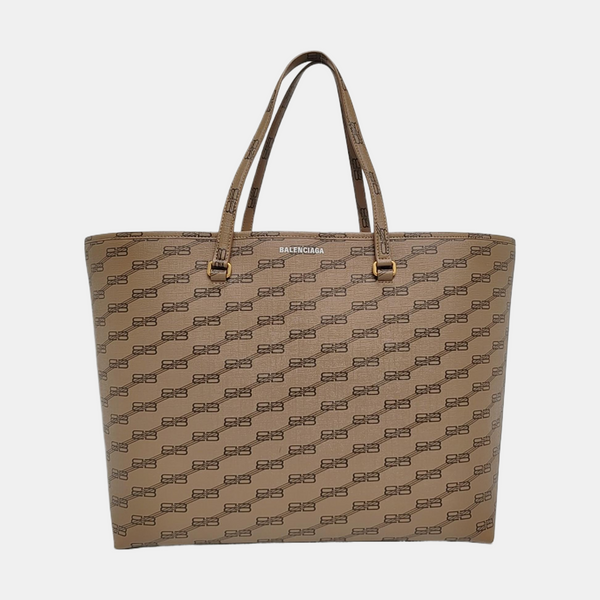 Coated Canvas Tote Bag Brown