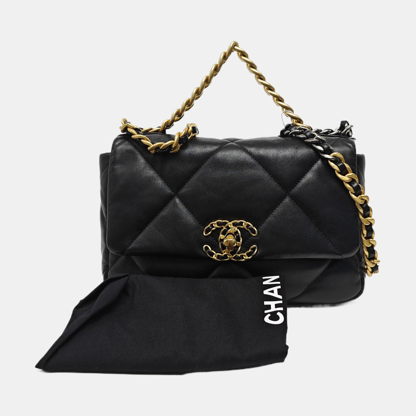 CHANEL 19 Small Quilted Lambskin Black