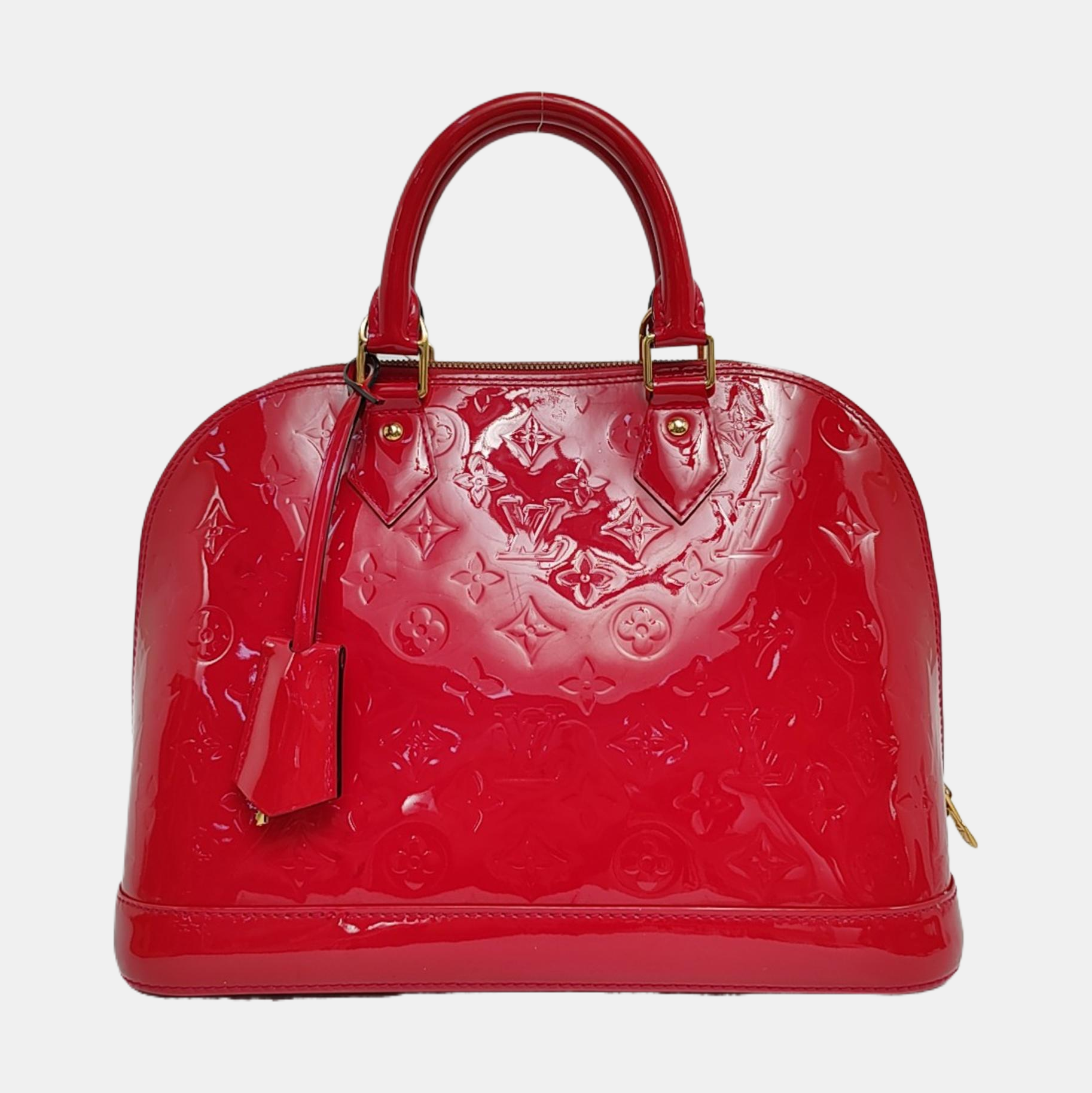 Authenticated pre-owned  ALMA PM Monogram Patent Leather Red - Top Handle Bag at Looply