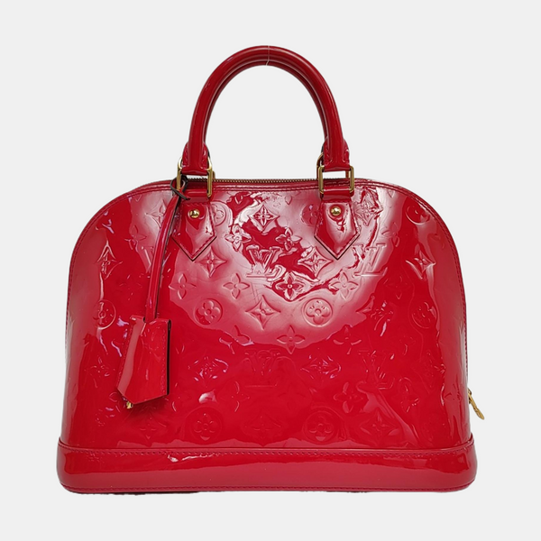Authenticated pre-owned  ALMA PM Monogram Patent Leather Red - Top Handle Bag at Looply