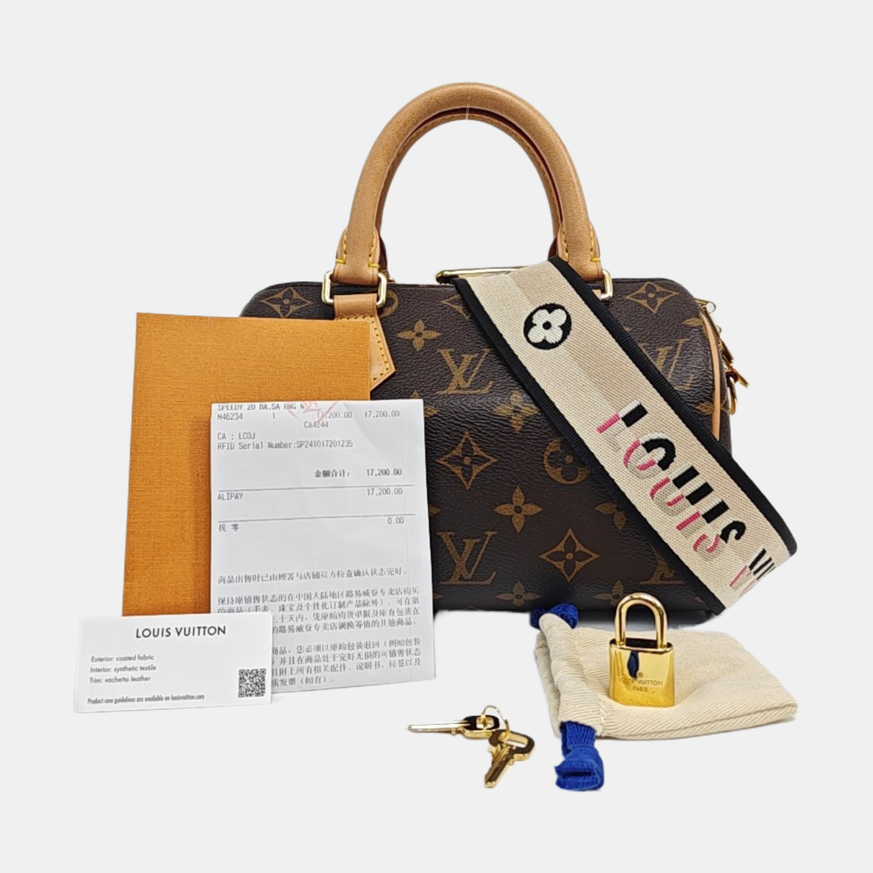 SPEEDY 20 Monogram Coated Canvas Brown
