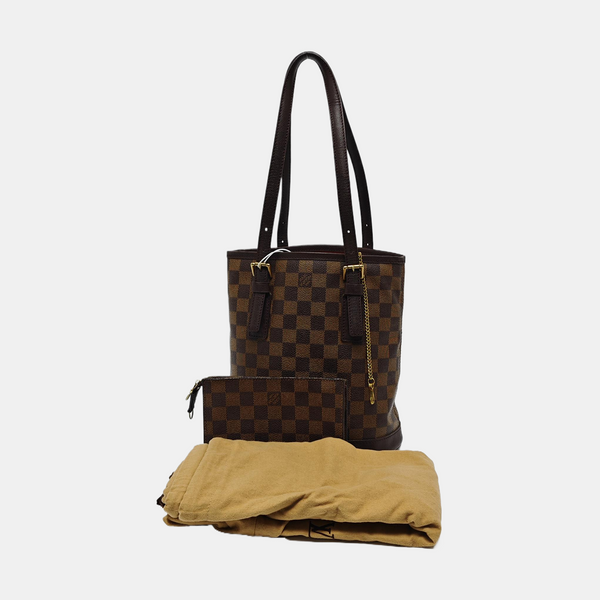 BUCKET PM Damier Ebene Coated Canvas Brown