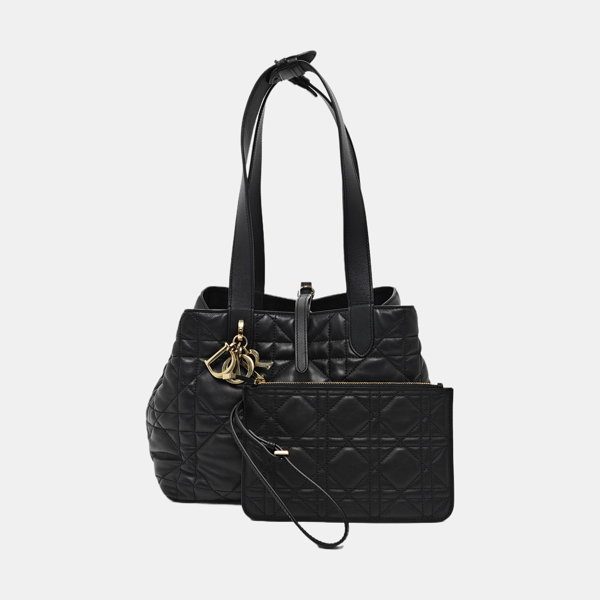 Toujours Medium Cannage Calfskin Black