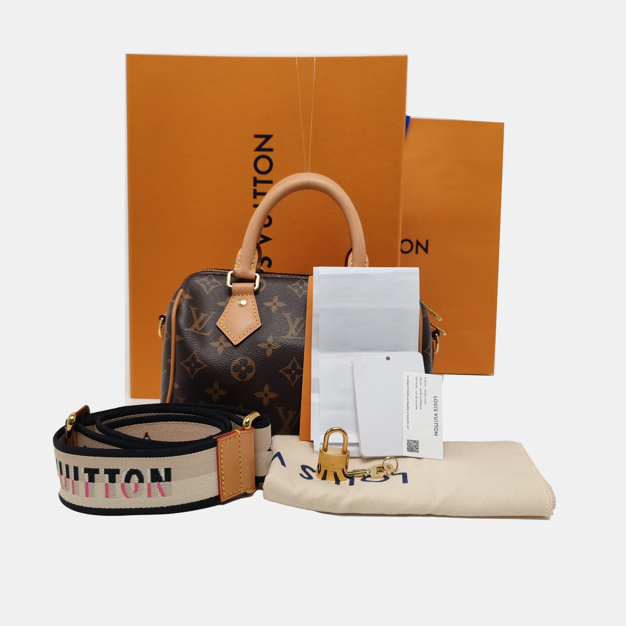 SPEEDY 20 Monogram Coated Canvas Brown