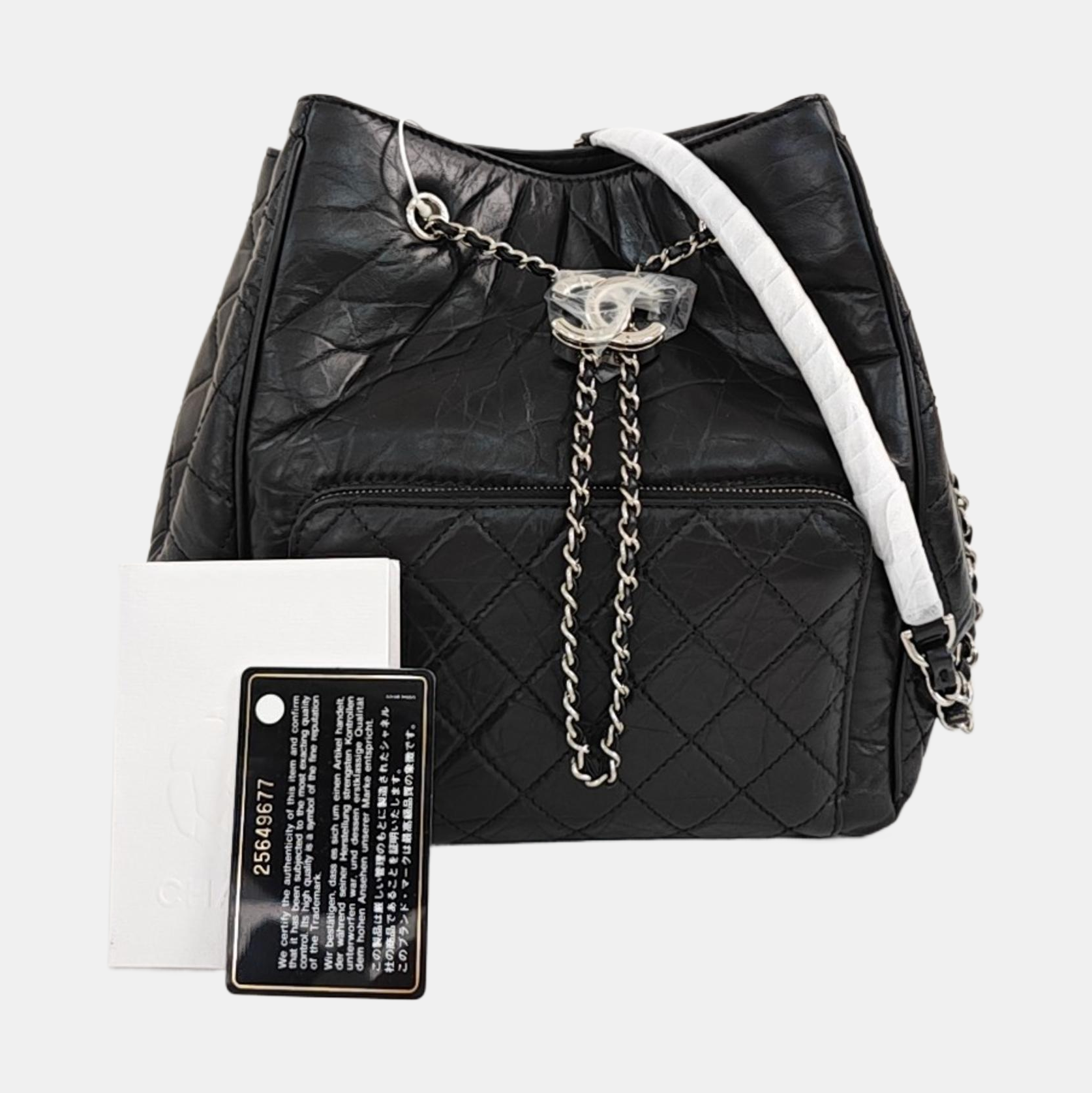Quilted Calfskin Shoulder Bag Black