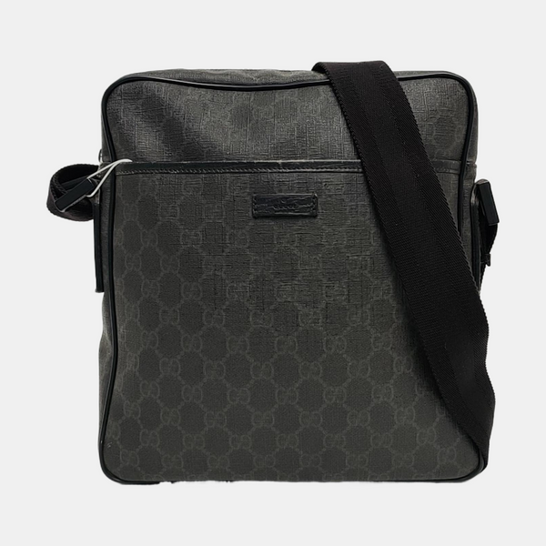 Monogram Coated Canvas Shoulder Bag Black