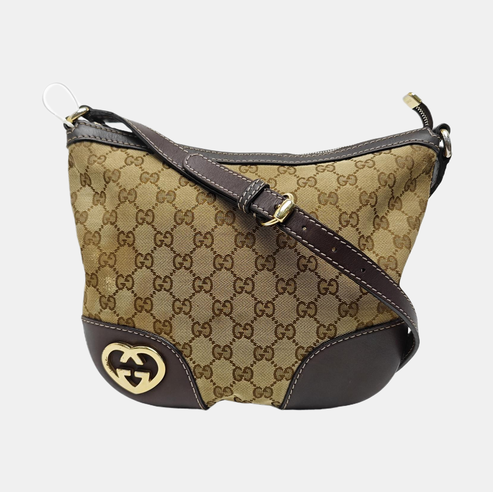 Monogram Canvas Shoulder Bag Beige