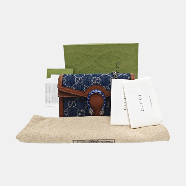 Dionysus Super Mini Monogram Denim Blue