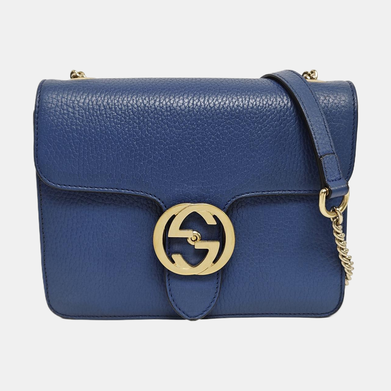 Interlocking G Small Calfskin Blue