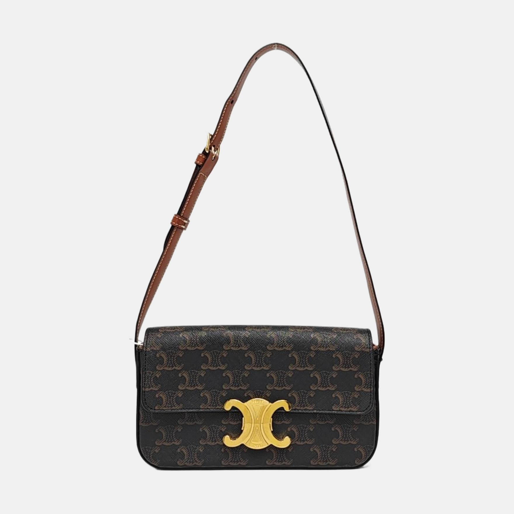 TRIOMPHE Small Coated Canvas Brown